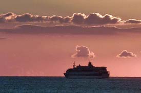 Ferry leaving Civitavecchia