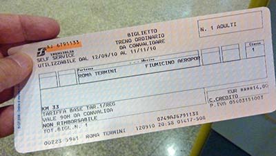 Trenitalia train ticket