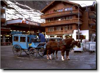 Zermatt Switzerland travel photo horse taxi