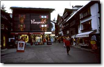Zermatt shopping watches ski bakeries clothing Switzerland travel photos
