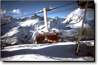 Zermatter Rothornbahn aerial cable car gondolas Switzerland travel photo