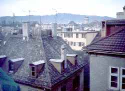Zürich rooftops from Hotel Du Thé�tre.