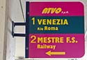 Airport bus signs at Venice Marco Polo Airport