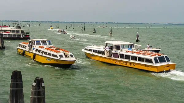 Alilaguna airport boats at Fondamente Nove in Venice, Italy.
