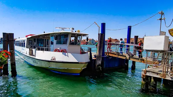 Terminal Fusina boat at Zattere in Venice, Italy