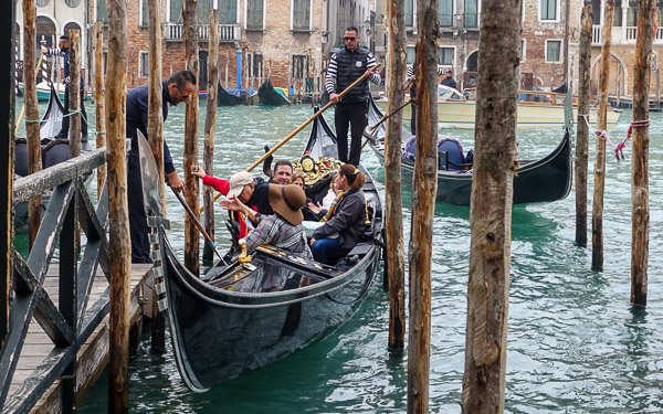Traghetto on Grand Canal, Venice, Italy.