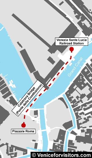 Santa Lucia railroad station to Piazzale Roma map