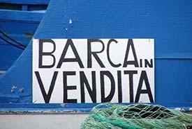 Chioggia boat for sale sign
