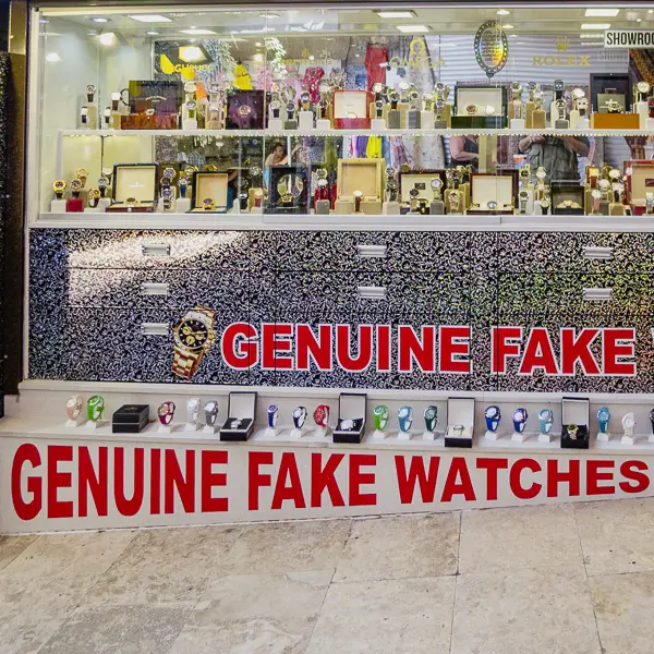 Why settle for a genuine watch when you can buy a genuine fake at this shop in Kusadasi, Turkey