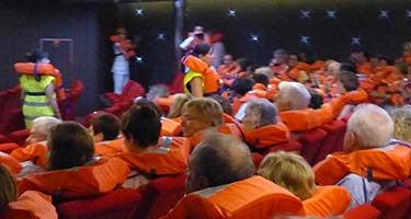 Lifeboat drill on L'AUSTRAL