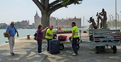 San Basilio Cruise Terminal baggage handlers