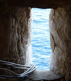 Window in Dubrovnik city walls