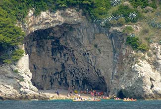 Cave and beach in Dubrovnik