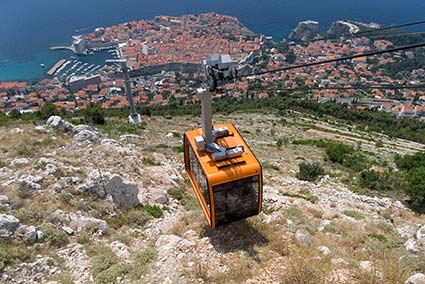 Dubrovnik Cable Car approaching upper station
