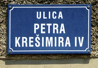 Ulica Petra Kresimira IV sign in Dubrovnik