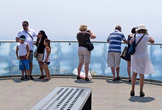 Tourists on Dubrovnik Cable Car viewing platform