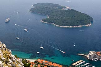 View of Lokrum island from Dubrovnik Cable Car