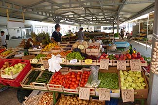 Public market in Hvar, Croatia