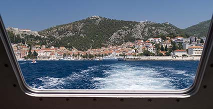 Hvar from tender window