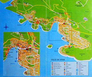 Hvar town tourist map