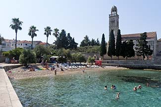 Franciscan monastery and beach in Hvar