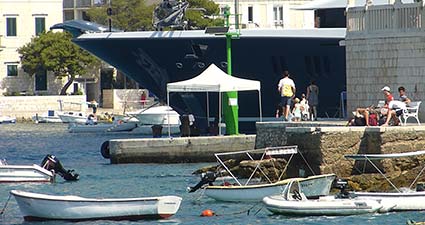 Yacht in Hvar, Croatia