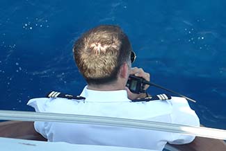 Officer on L'AUSTRAL's bridge