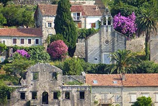 Ruined buildings in the Bay of Kotor