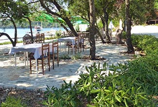 Outdoor restaurant in Pomena, Mljet