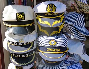 Hat vendor in Komrčar Park, Rab, Croatia