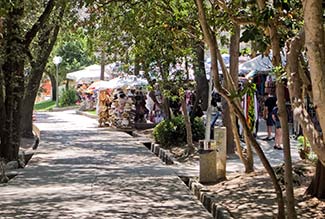 Vendors' stalls in Komrčar Park