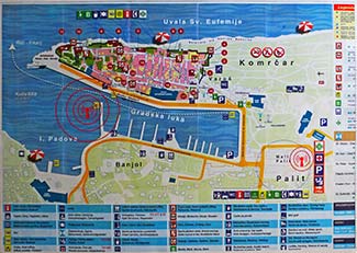 Rab, Croatia tourist map
