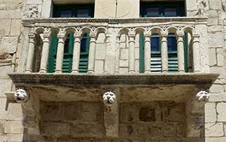 Stone carving in Rab, Croatia