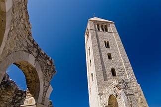 St. John the Evangelist bell tower in Rab, Croatia