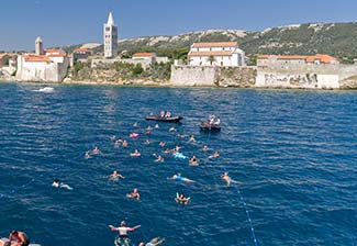Swimming in Rab, Croatia