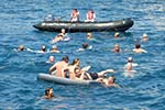 Swimming passengers from L'Austral