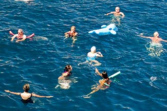 Swimmers in Rab, Croatia