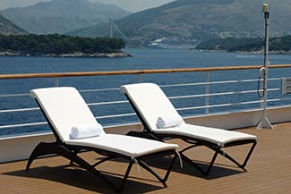 Two deck chairs on L'Austral