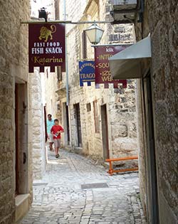 Medival street in Trogir, Croatia