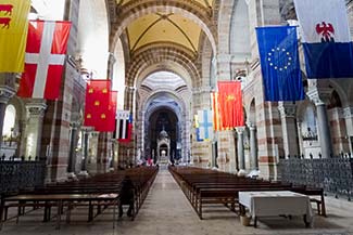 Flags inside Cathédrale Sainte Marie Majeure, Marseille