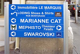 Shopping signs in Marseille