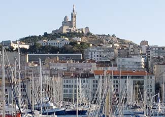 Marseille Old Port with Notre Dame du Mont