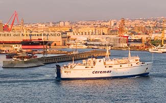 Caremar ferry in Naples