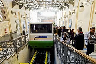 Funicolare Centrale train in Piazza Fuga station, Naples