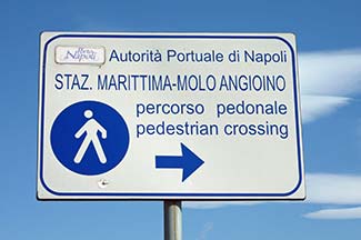 Signs to Stazione Marittima Naples