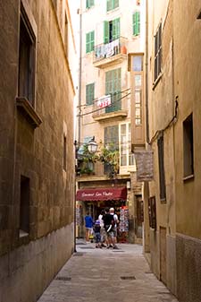 Narrow street in Palma de Mallorca