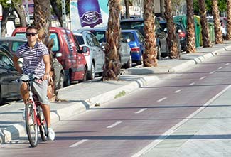 Bicycle path in Palma de Mallorca