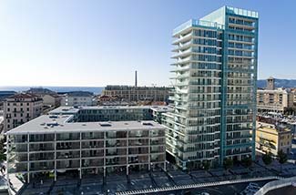 Modern building in Savona's port quarter