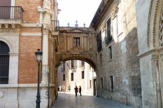 Bridge near cathedral in downtown Valencia