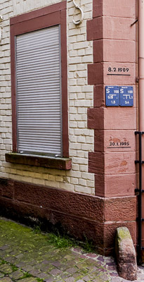 Miltenberg, Germany flood markers